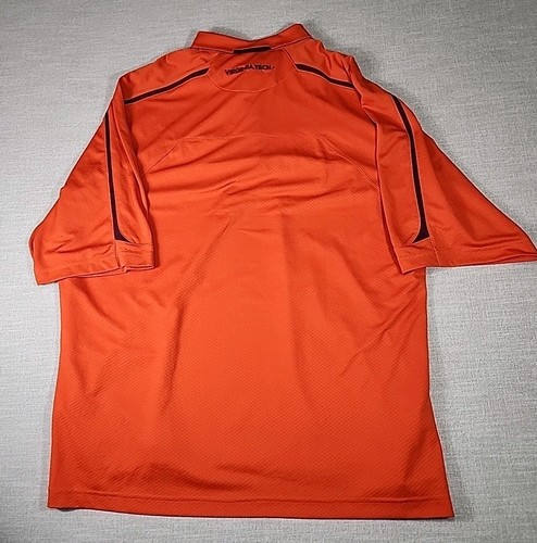 Virginia Tech Polo Shirt Mens XXL Orange VT Dri Fit Embroidered Stretch - Bild 3 von 10