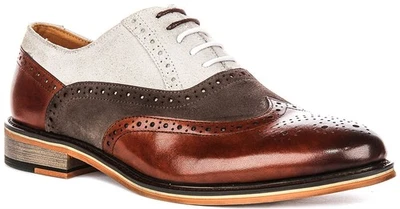 Justinreess England Paul Lacet Richelieu Hommes Habillé Chaussures en Marron 6 - - Photo 1/4