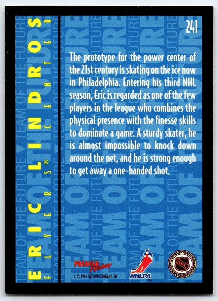 1994-95 Topps Premier #241 - Eric Lindros Philadelphia Flyers (NM) *HGCARDS* - Image 2 of 2