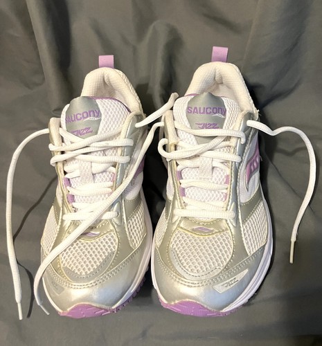 Saucony JAZZ Women's Sneaker # 1724-2 White and Purple Nylon Mesh Size 6.5 - Picture 5 of 11