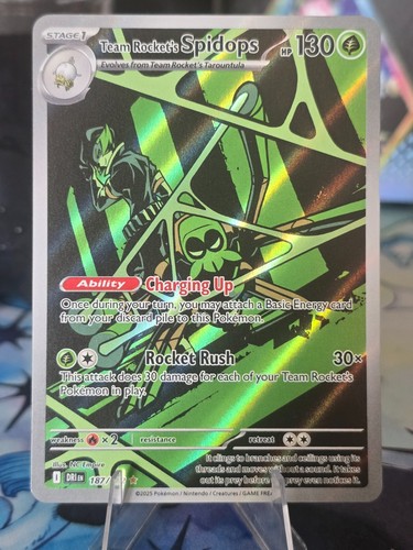 Pokémon TCG: Rocket's Spidops (Illus. Rare) - 187/182 - S&V Destined Rivals - NM - Picture 3 of 4