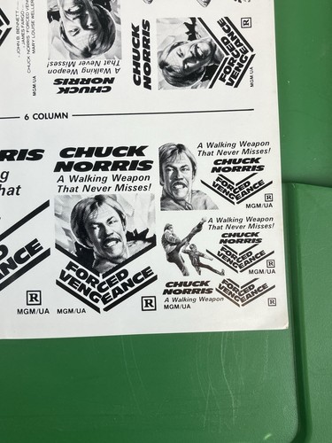 FORCED VENGEANCE Film Mini Ad Sheet Vintage Promo Werbung Clip Art Chuck Norris - Bild 9 von 15