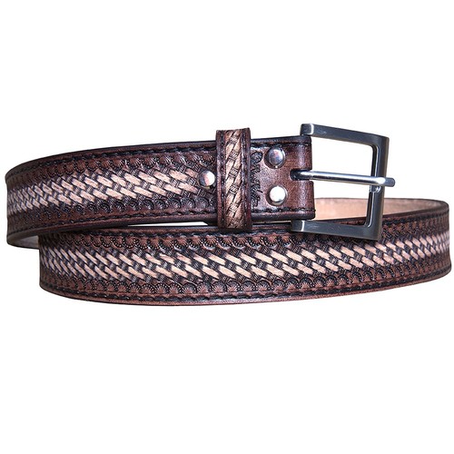 HILASON Western Echt Leder Gürtel für Herren Damen Cowboy Cowgirl Handarbeit