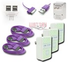 3X 4 USB-ANSCHLÜSSE HEIMWANDADAPTER + 6 FUSS KABEL NETZTEIL LILA GALAXY TAB HINWEIS