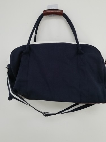 RALPH LAUREN Navy White Brown Canvas Overnight Bag Travel Holdall Used Unisex - Picture 6 of 16