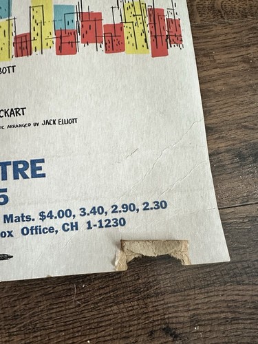 Raro poster originale anni 60 Broadway Tour Fiorello! Scheda Finestra Teatro Shubert - Foto 5 di 9
