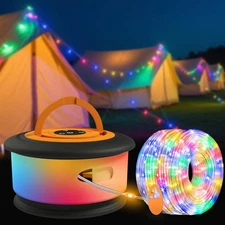 Best Camping String Lights with 19 Modes 4 in 1 Outdoor Rechargeable 32.8FT