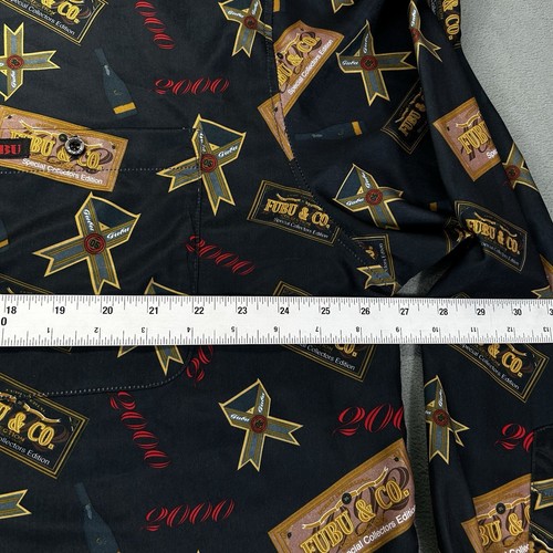 Vintage Fubu The Collection Shirt Y2K 2000 Men’s XL Black Party Print Allover - Bild 8 von 12