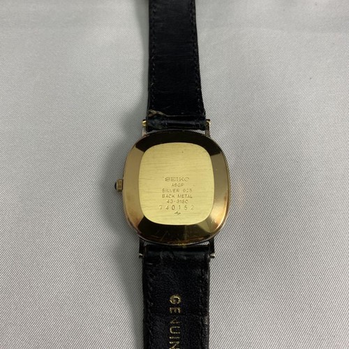 Seiko 43-3180 SV925 ASGP Herren Quarz Polster Gold 31,5mm Leder Vintage Analog - Bild 14 von 24