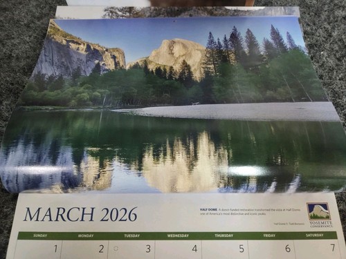 2026 Wandkalender Yosemite Conservancy 16 Monate tolle landschaftliche Fotos 17"x11" - Bild 2 von 3