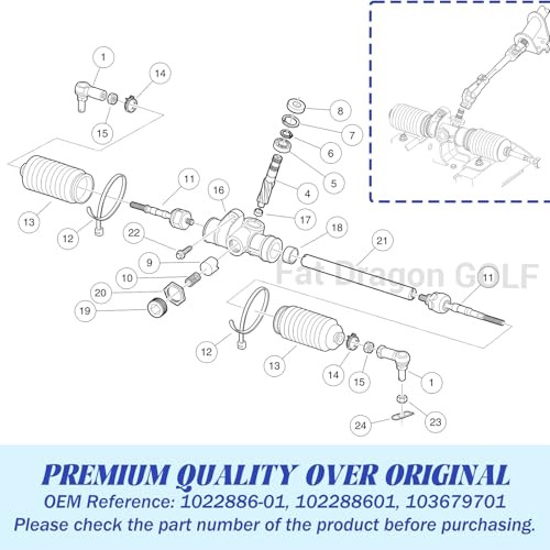 Club Car Precedent Steering Rack, Club Only for Club Car Precedent and Tempo - Picture 6 of 7