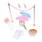  Clothes Rail Dollhouse Drying Rack Miniature Clothesline Accessories