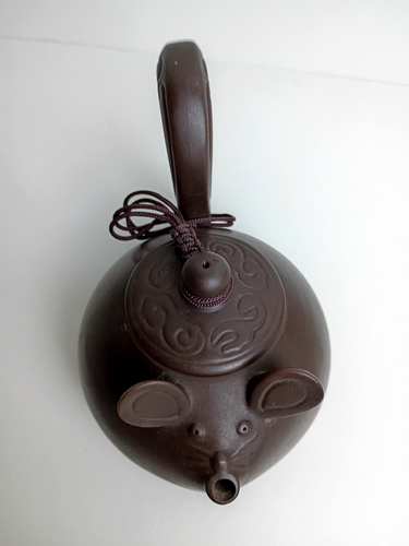 Chinese Yixing Zisha Mouse/Rat Sand-Fired Pottery 5oz Teapot Signed on Side - Picture 11 of 22