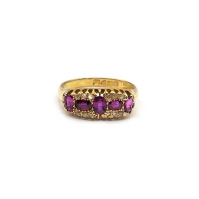 Ring 18 kt Rubin und Diamant