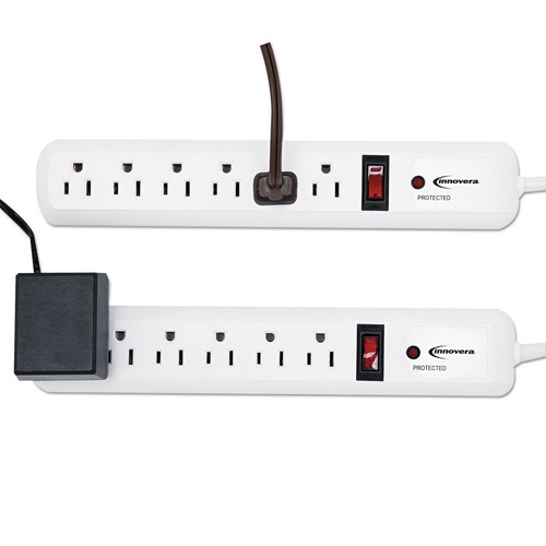 Innovera 71653 6 AC Outlets 4' Cord 540 J Surge Protector - White (2/Pack) New - Picture 3 of 3