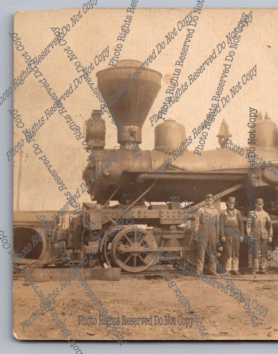 Antike RPPC Besatzung & Holz brennende Dampflok Jahrhundert Florida Postkarte - Bild 3 von 14