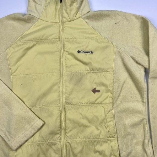Columbia Full Zip Fleece Womens 2X Neon Yellow Thermal Jacket - Picture 11 of 11