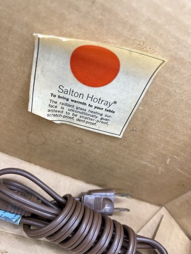Vintage Salton Hotray Food Warmer Electric Hot Plate & Box Tray H-115 TESTED! - Picture 2 of 20