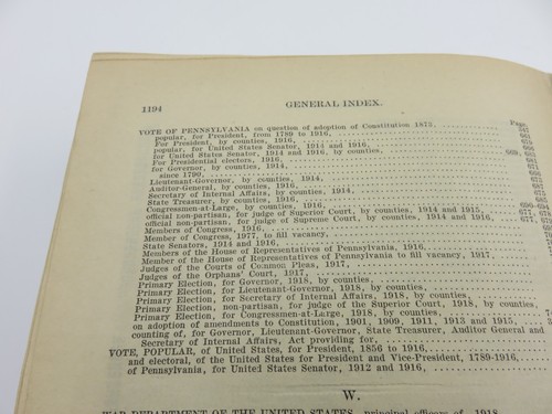 ANTIQUE SMULL'S LEGISLATIVE HANDBOOK AND MANUAL OF PA 1918 Miller - Picture 23 of 24