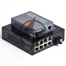 Gigabit Fiber Optic Media Converter 1 CH SC 8 CH RJ45 Converter Transceiver