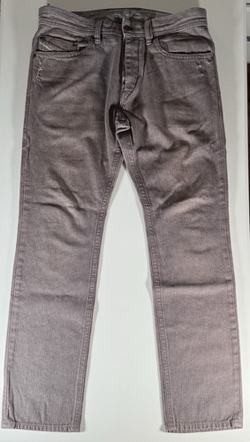 Diesel Jeans Mens 34x32 Gray Denim BRADDOM Regular Slim Carrot Button Fly - Picture 1 of 19