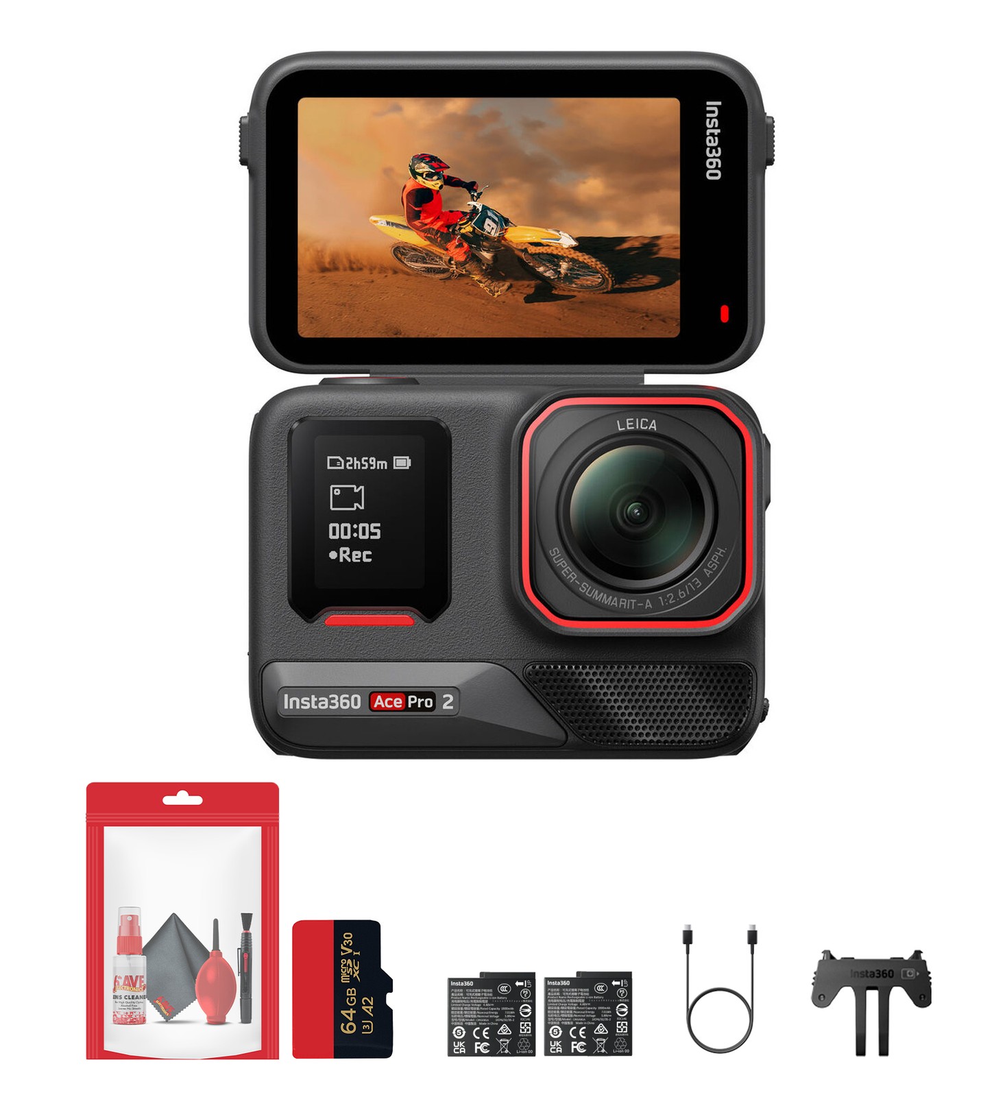 Водонепроницаемая экшн-камера Insta360 Ace Pro 2, с поддержкой искусственного интеллекта, 8K30, 1/1,3, 50 МП -