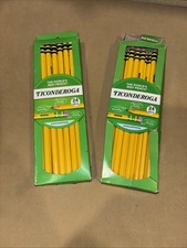 Dixon Ticonderoga Wood-Cased Pencils, Unsharpened, #2 HB Soft, Yellow, 37 Count