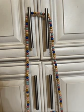 The Unbranded Brand Women's Striped Wooden Beaded Crossbody Bag Multicolor Small