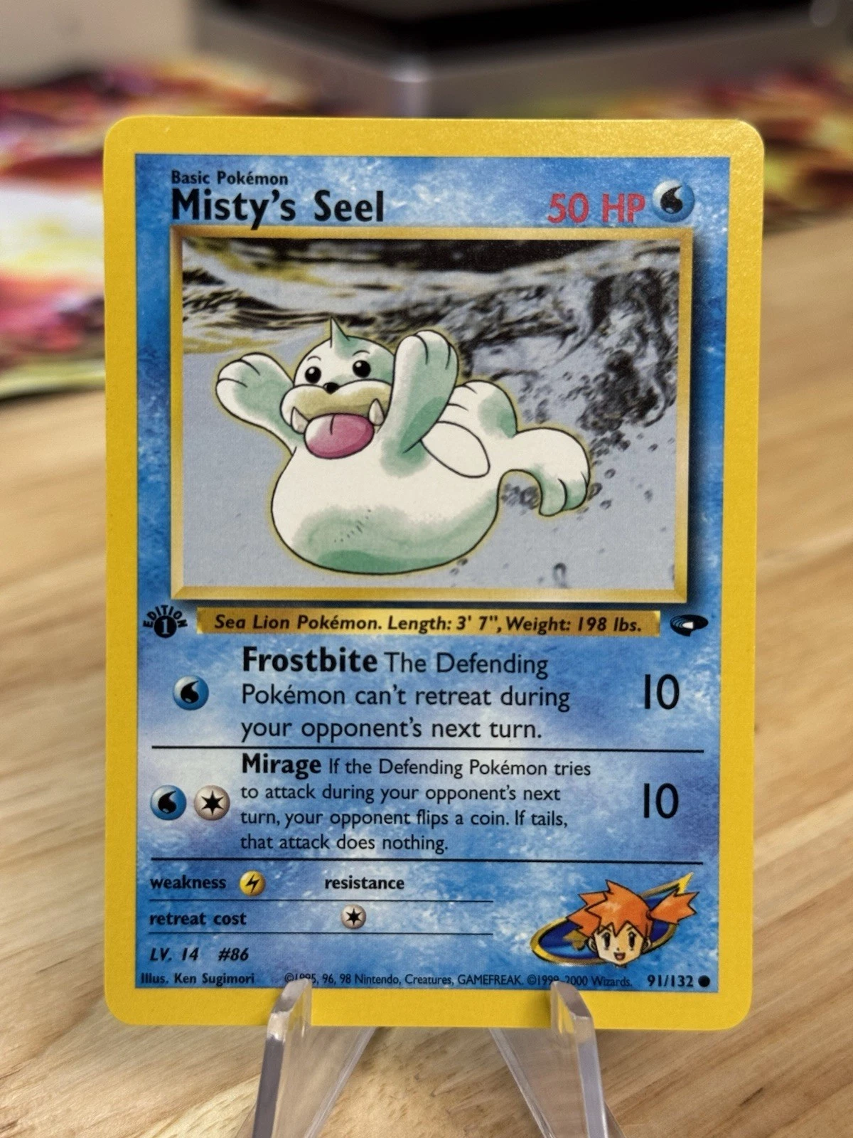 Misty's Seel 91/132 Gym Challenge 1st Edition Vintage Pokemon Card WOTC TCG NM