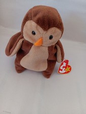 Ty Beanie Baby HOOT Owl Rare Tag Errors Retired PVC Pellets 8-9-1995