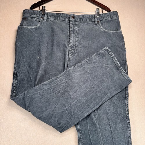 L L Bean Corduroy Pants 42x30 Men's Gray #502838 Natural Fit Light Wash Fade - Picture 5 of 10
