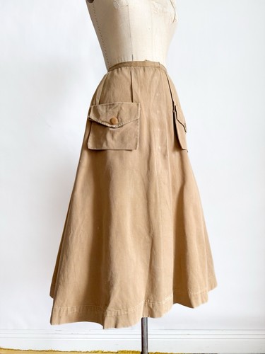 Antique Vintage 1910s Canvas Ladies Hunting Sporting Outfit Norfolk S - Picture 14 of 16