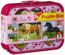 SCHMIDT, 2 Puzzles mit 26 Teilen und 2 Puzzles mit 48 Teilen - PFERDE, , SCM5...