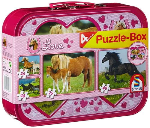 Schmidt, 2 puzzles with 26 pieces and 2 puzzles with 48 pieces - HORSES, , SCM5... - Picture 1 of 5