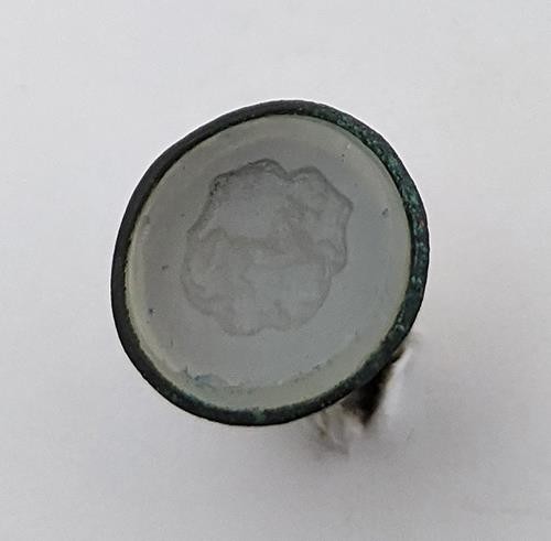 VICTORIAN RAMPANT HORSE GLASS INTAGLIO SEAL FOB 19TH CENTURY - Picture 3 of 5