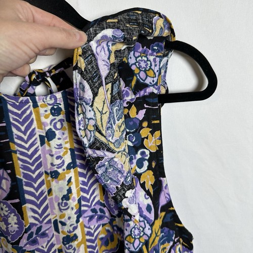 Túnica Free People Summer in Tulum Mezcla de Lino Negra Floral Talla Pequeña Nueva con Etiquetas - Imagen 4 de 11