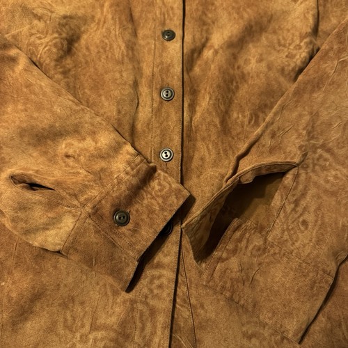 Christopher & Banks Jacket Faux Suede Brown Long Sleeve Large Y2K - Picture 2 of 12