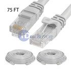 2x 75FT CAT6 Cable Ethernet Lan Network CAT 6 RJ45 Patch Cord Internet Gray