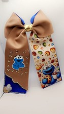 Hairbows Inspired In "COOKIE MONSTER ".Girls.ribbon,HAIRBOWS,Cheerbow,