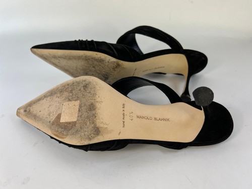 Manolo Blahnik heels Circeamu 70 black suede mules rrp £795 40.5 uk7 ref ldg - Picture 11 of 13