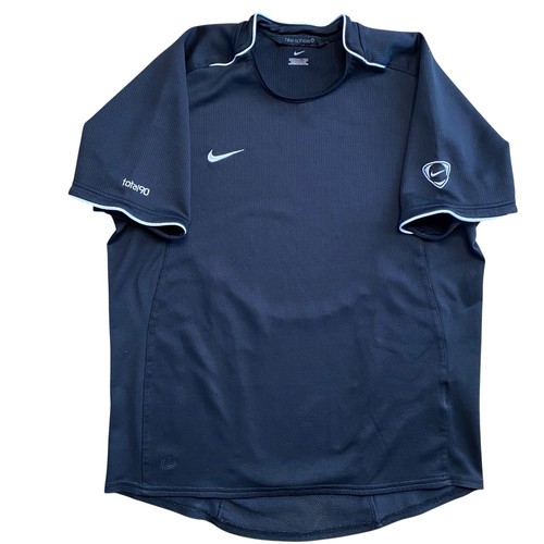 Nike Sphere Dry Shirt Jersey Y2K Black Short Sleeve Soccer Workout VTG Grid Knit - Picture 4 of 9