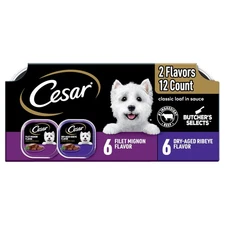 Cesar Wet Dog Food Classic Loaf in Sauce Butcher's Selects Variety Pack 12x 3.5o