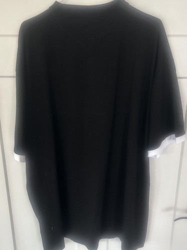 NWT CNROS Men's Short Sleeve 4 Button Black Polo Shirt w/White Accents Size 3XL - Picture 6 of 6
