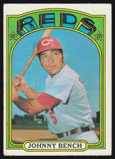 1972 Topps Johnny Bench #433 Cincinnati Reds HOF VG-EX to EX No Creases