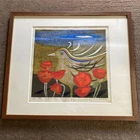 Yoshiharu Kimura Red Poppy Woodblock 1977 Hand Signed ED 73/85 Framed