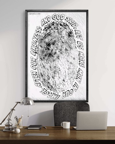 Genesis 1:26 Canvas Created In His Image Faith Based Art home decor Kjv Portrait - Picture 3 of 11