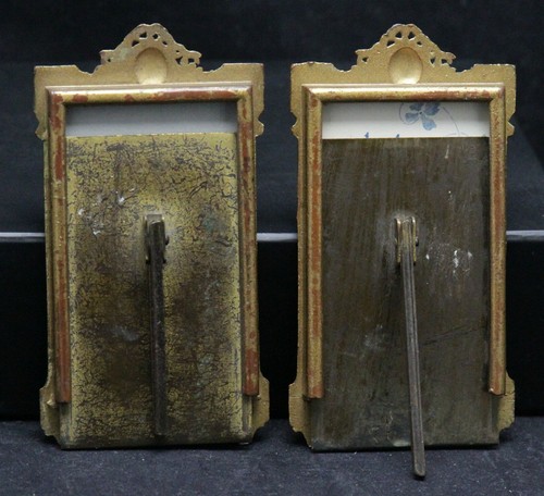 2x antik 19. Jh. vergoldeter Bronze Rahmen, h. 4 Zoll/10 cm, Empire Style - Bild 4 von 6