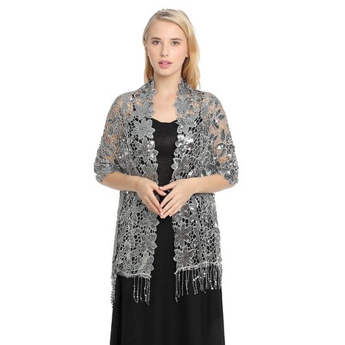 Women Sequin Tassel Shawl Dinner Party Cheongsam Warp Scarf Evening Dress Casual - Bild 21 von 27