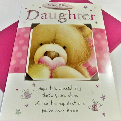 Daughter Birthday Greetings Card.....Happy Birthday With Love Daughter - Picture 2 of 3