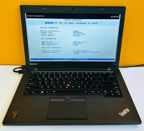 Lenovo ThinkPad T450 (Type 20BU) i7-5600U 2.60 GHz, 16 GB, 14.0" Laptop. Tested!